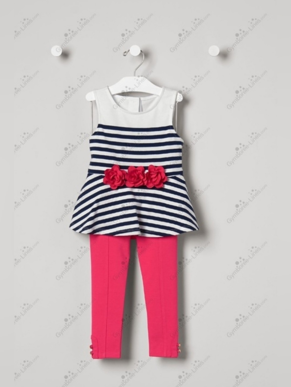 Janie & Jack vintage "Caribbean Rose" striped blossom top